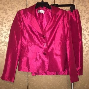 Le Suit Pink Blazer Jacket Skirt Suit 6 6P